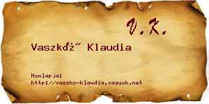 Vaszkó Klaudia névjegykártya