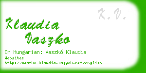 klaudia vaszko business card