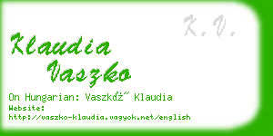 klaudia vaszko business card